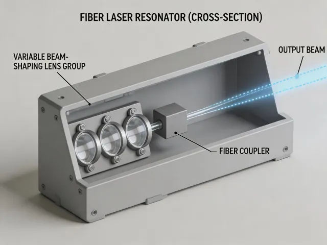 ENSIS variable-beam resonator cross-section diagram